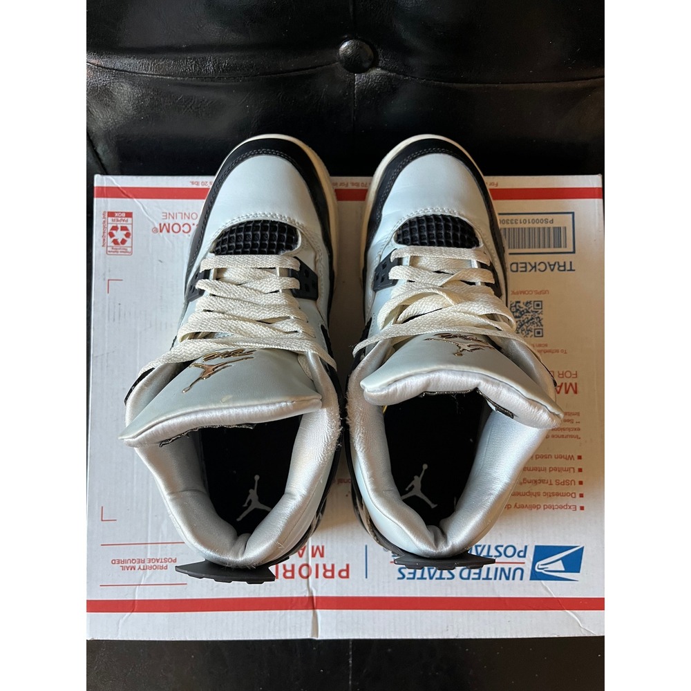 Air Jordan 4 Retro GS Platinum Gold - Picture 4 of 7
